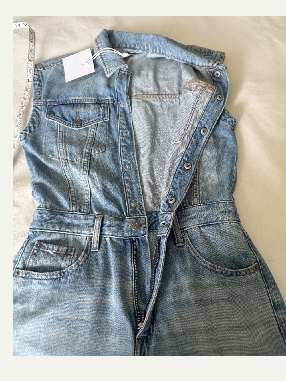 Pistola Lennox Denim Sleeveless Jumpsuit Size Small - Picture 5 of 12